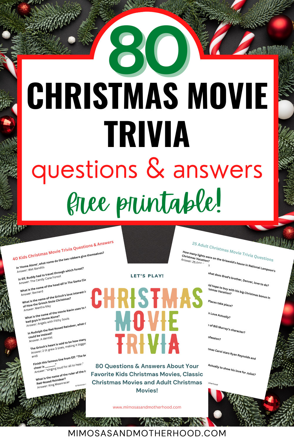 80 Christmas Movie Trivia Questions And Answers {Free Printable with Christmas Movie Trivia Questions And Answers Printable Free