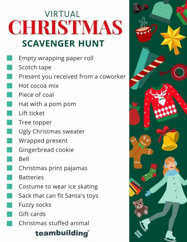 9 Best Holiday Scavenger Hunt Templates (Printable!) pertaining to Christmas Scavenger Hunt Ideas For Adults Printable