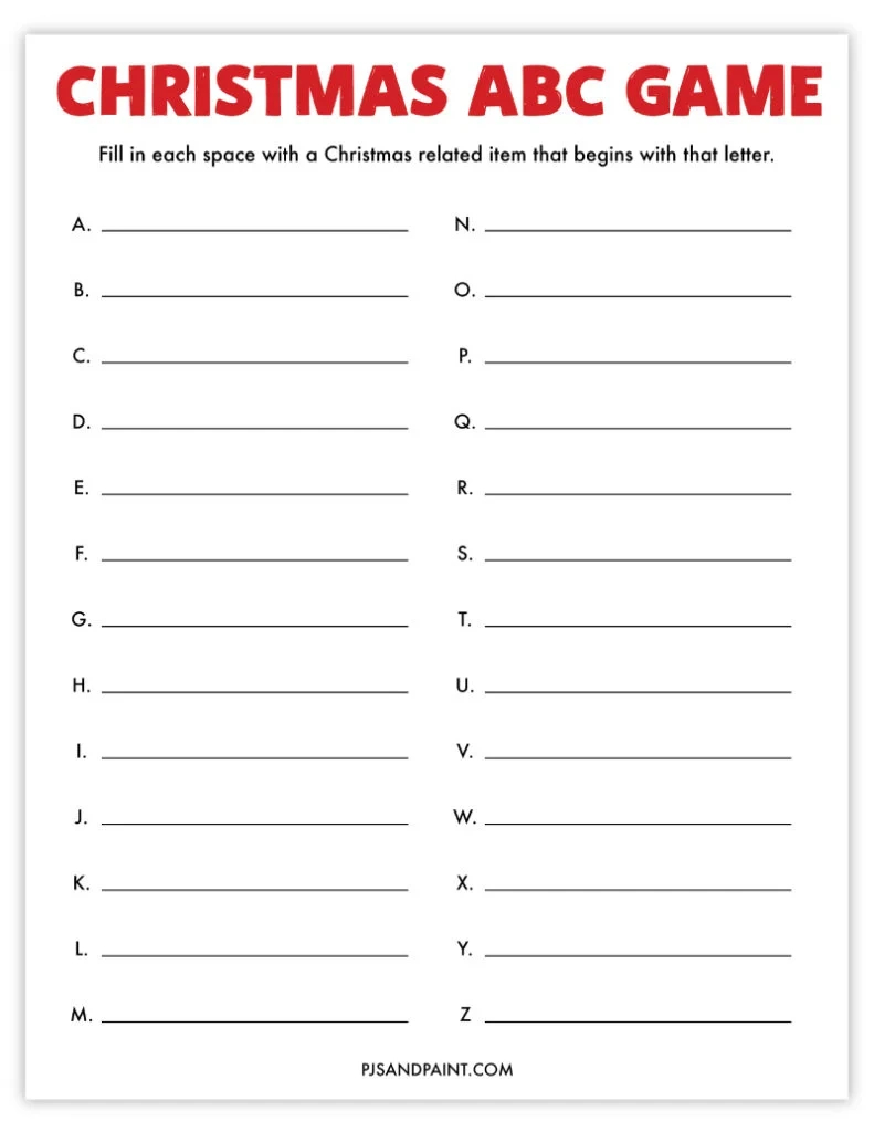 9 Free Printable Christmas Party Games For Families - Pjs And Paint regarding Printable Christmas Fill in the Blank Games