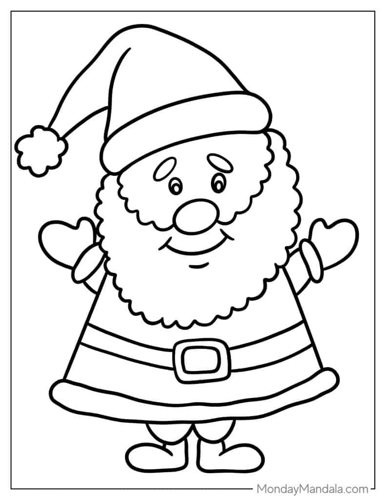 94 Santa Coloring Pages (Free Pdf Printables) throughout Santa Beard Coloring Printable