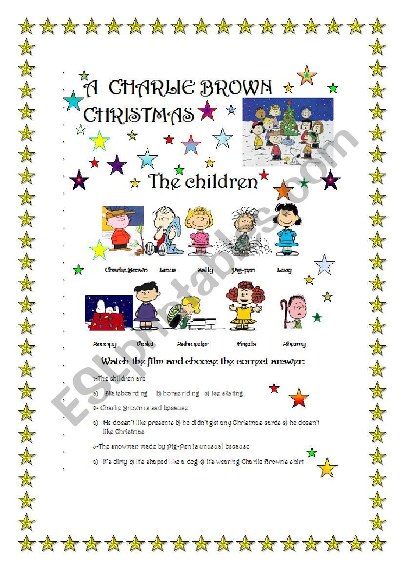 A Charlie Brown Christmas- Film Part 1/3 - Esl Worksheetmarta within Charlie Brown Christmas Worksheets