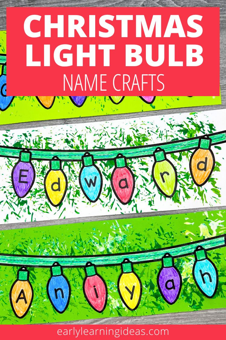 A Cute Christmas Light Name Craft For Holiday Fun in Christmas Light Letters Printable