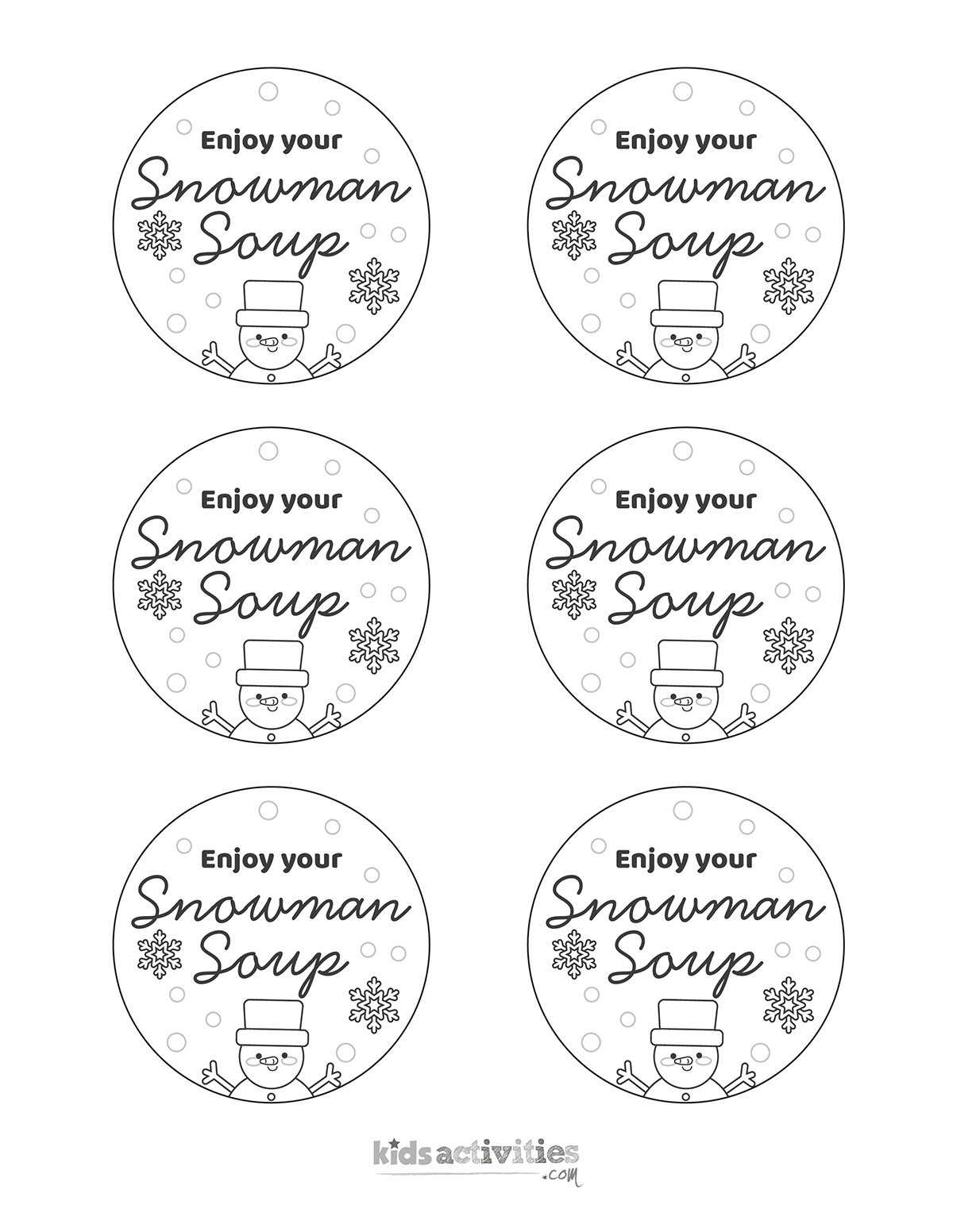 A Delightful Snowman Soup Gift With Free Printables Kids pertaining to Free Printable Snowman Soup Poem Tags