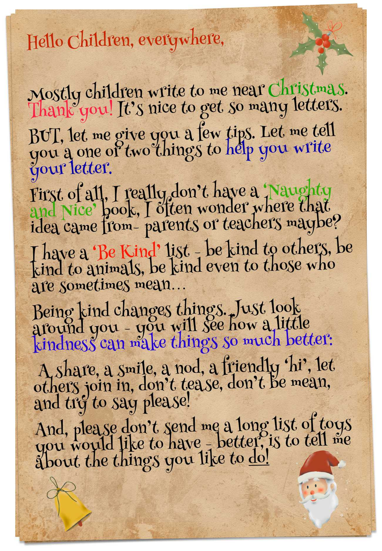 A Letter From Santa! | Christmas Stories | Bedtime Stories regarding Christmas Orange Story Printable