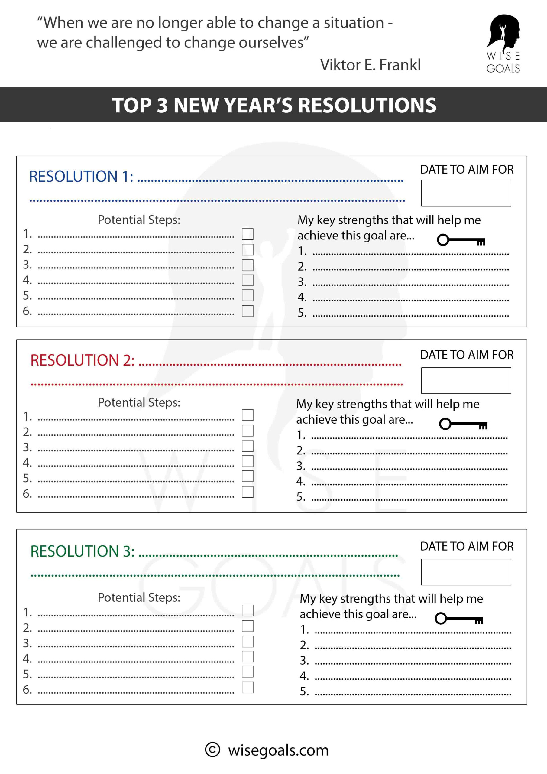 A More Effective Approach With New Year&amp;#039;S Resolution Worksheets pertaining to Printable New Year Resolution Worksheets