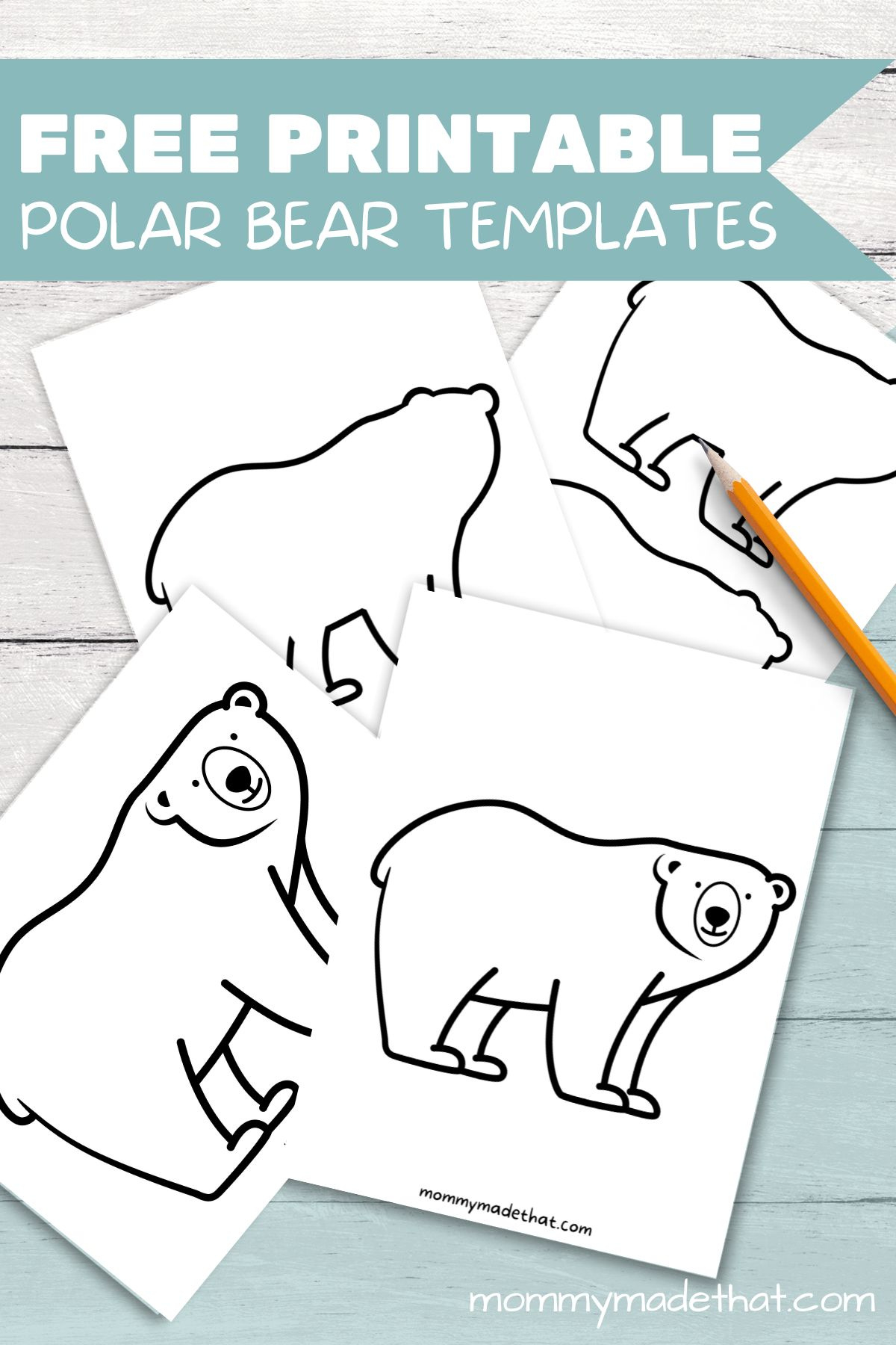 Adorable Polar Bear Templates (Free Printables!) throughout Polar Bear Cutout Printable