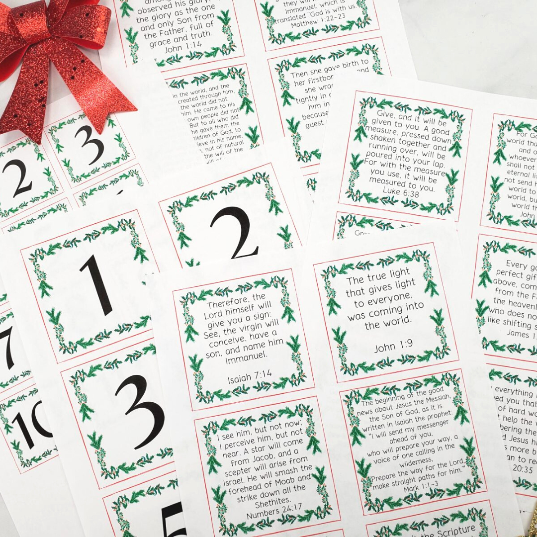 Advent Calendar Bible Verses (Free Printables!) - Leap Of Faith throughout 12 Days Of Christmas Meaning Printable Free Download