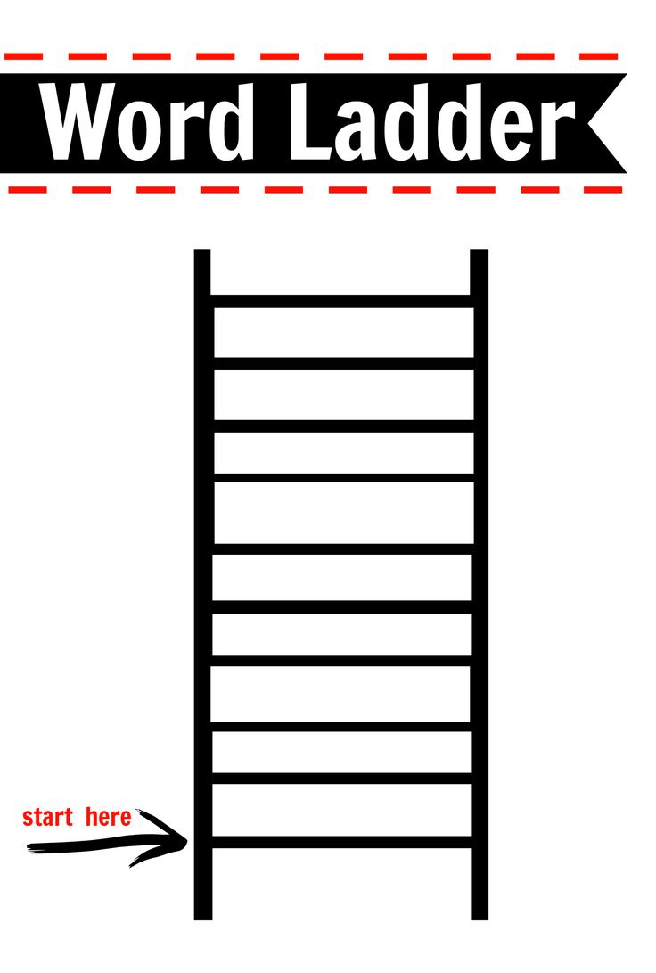 After School Activity - Word Ladders Printable { Free } for Free Printable Word Ladders