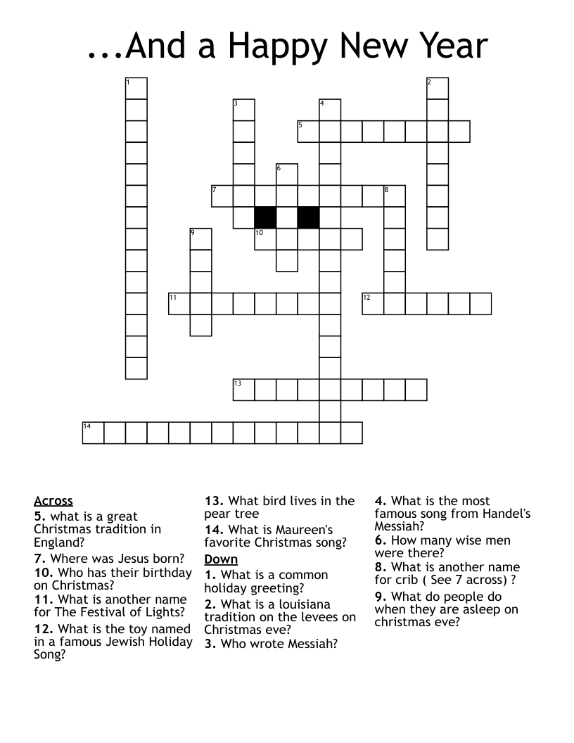 And A Happy New Year Crossword - Wordmint with Free Printable New Year&amp;amp;#039;s Crossword Puzzle