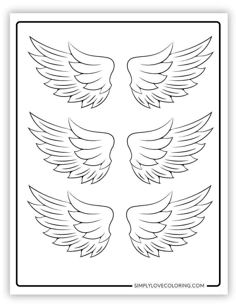Angel Wing Templates (Free Pdf Printables) - Simply Love Coloring throughout Free Printable Angel Wings Template
