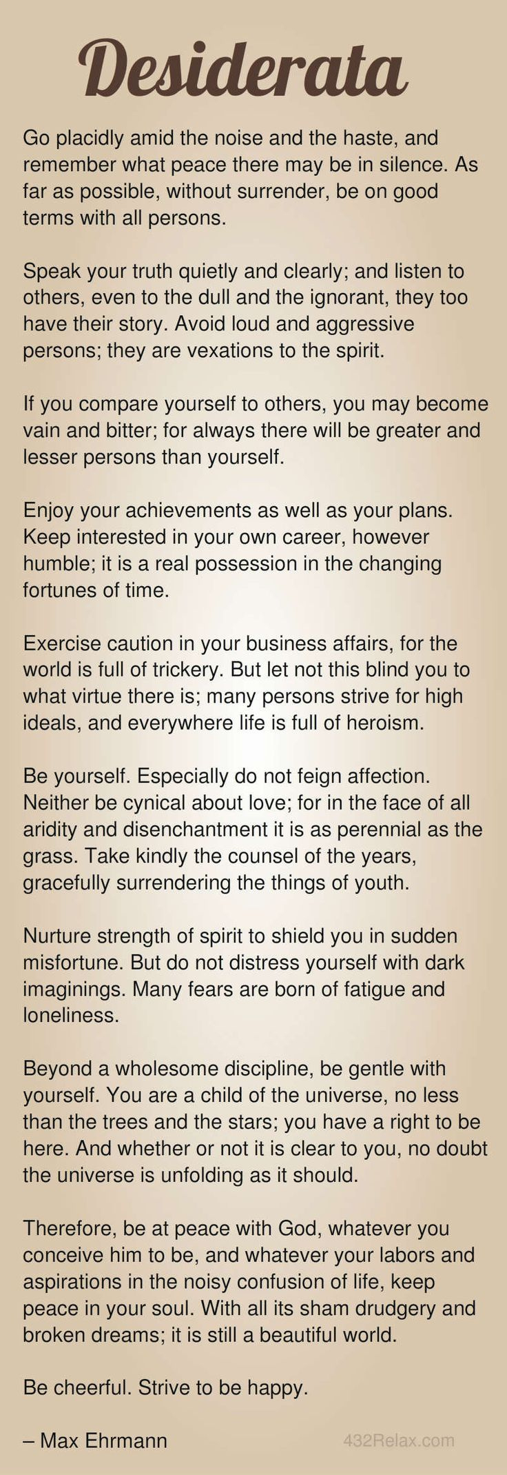 Another Desiderata Poem Image. Visit Page To Download Free intended for Desiderata Printable Version Free