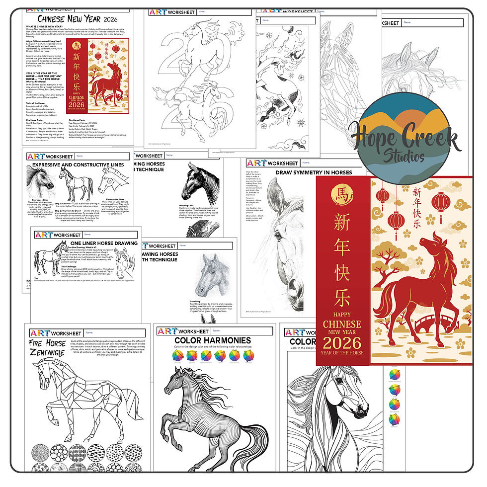 Art Drawing Design Asia Chinese New Year Of The Fire Horse 2026 inside Chinese New Year 2026 Crafts Printable