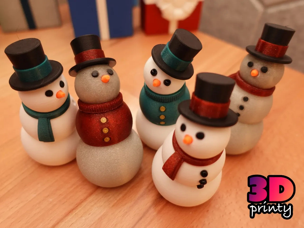 Articulated Snowman Fidget3D Printy | Download Free Stl Model pertaining to 3D Printable Snowman