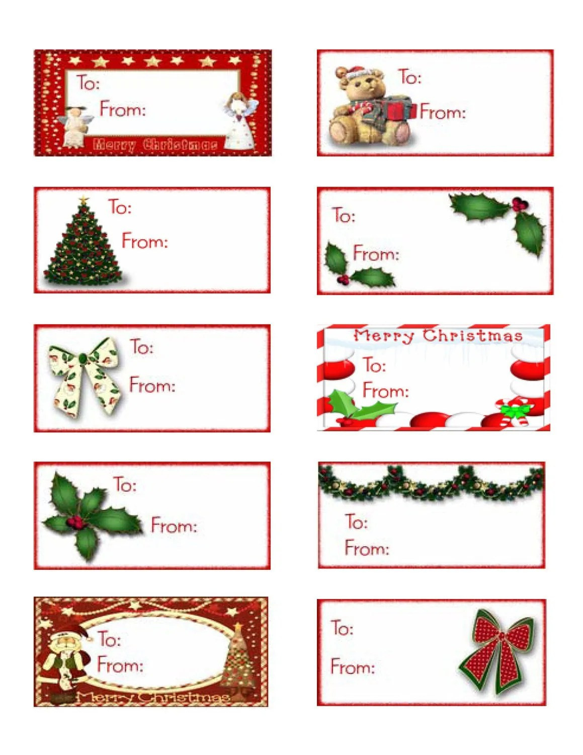 Avery Free Printable Christmas Labels - Printable Party Favors for Avery Printable Christmas Gift Tags