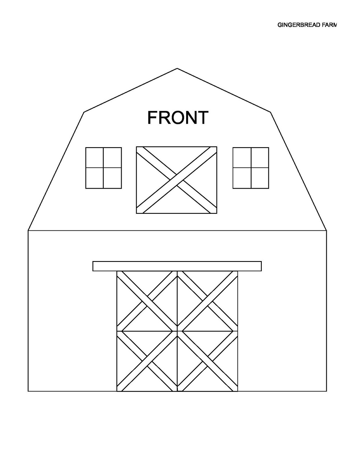 Barn Gingerbread House Template pertaining to Gingerbread House Barn Template