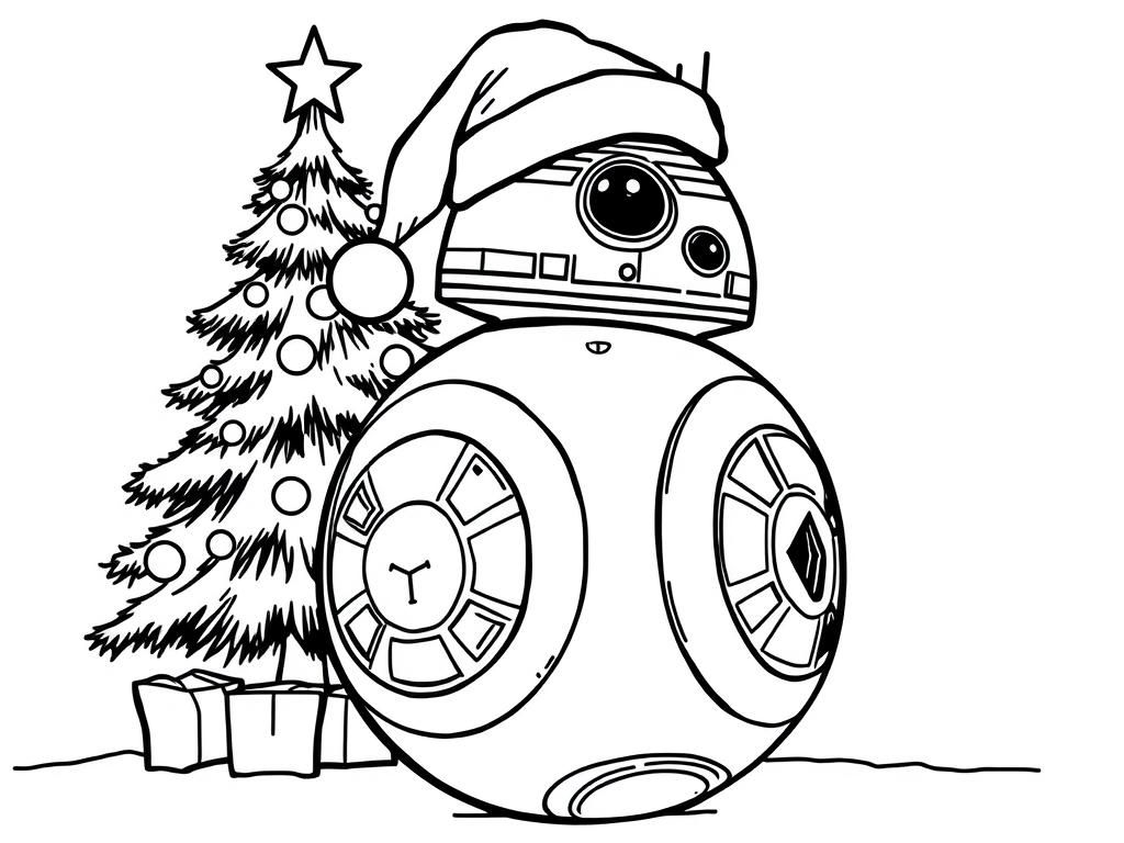 Bb-8 Christmas Coloring Page - Free Printable Coloring Page throughout Star Wars Christmas Printable