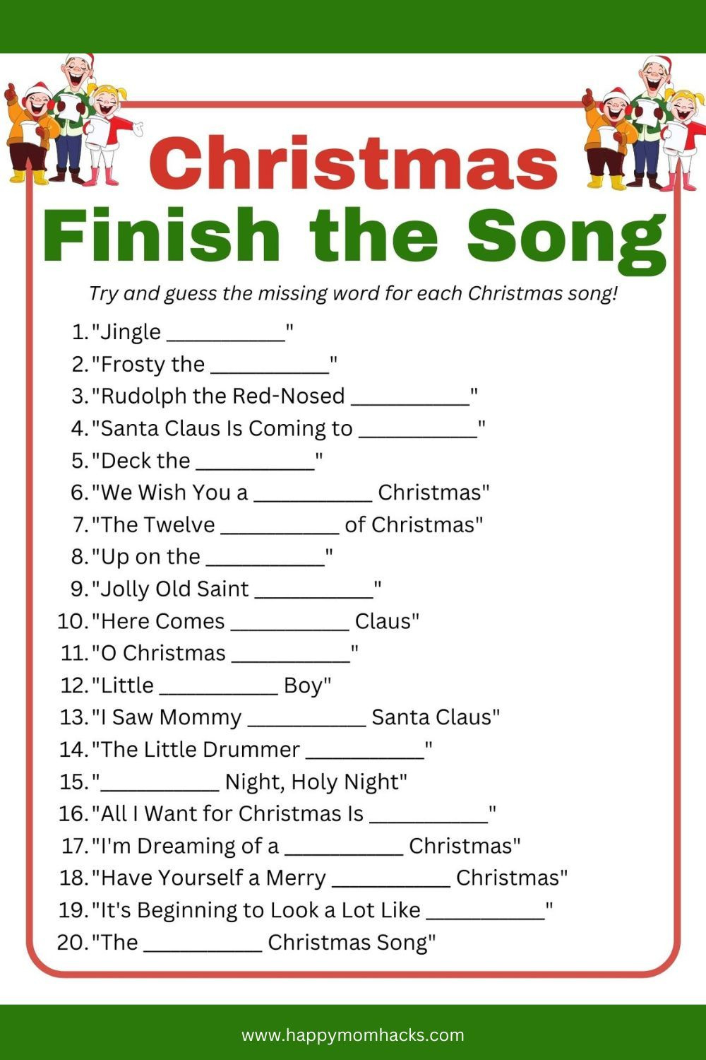 Best Free Printable Christmas Games With Answers For Parties pertaining to Free Christmas Printable Games with Answers