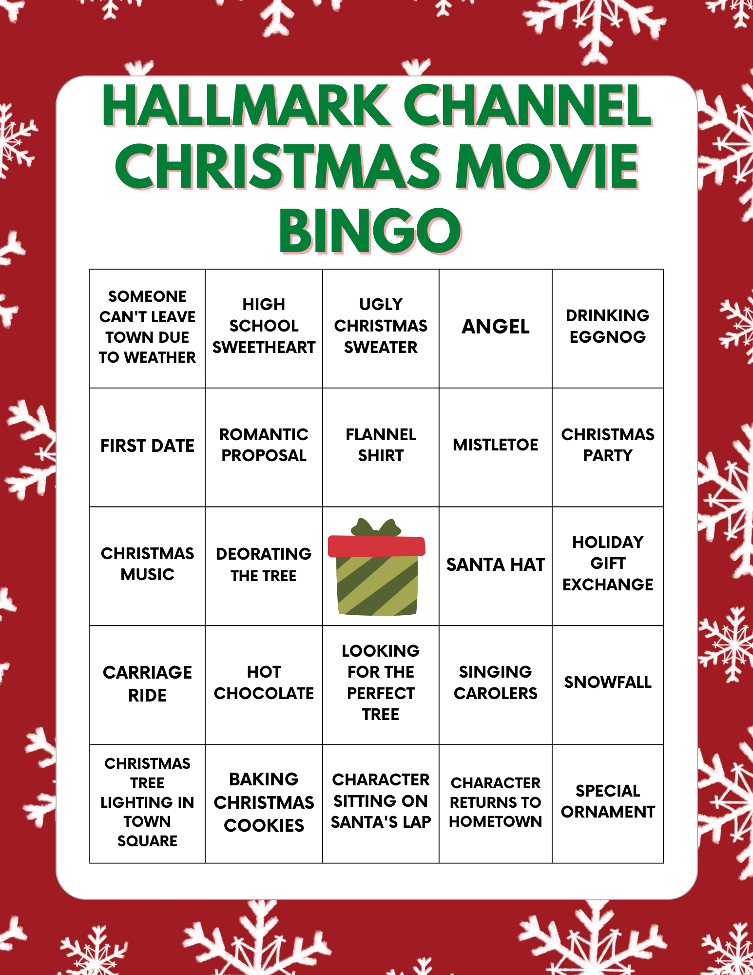 Bingo Hallmark Christmas Movies For Free Hallmark Channel within Christmas Movie Bingo Printable Free