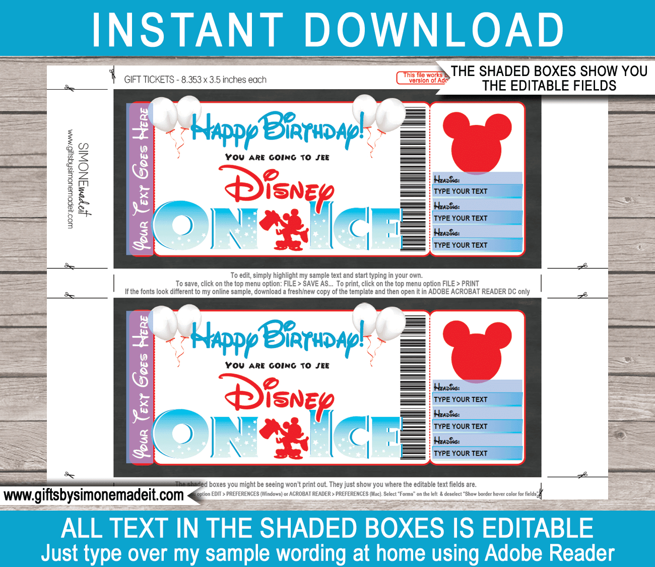 Birthday Disney On Ice Ticket Template | Printable Gift Certificate throughout Free Printable Disney on Ice Ticket