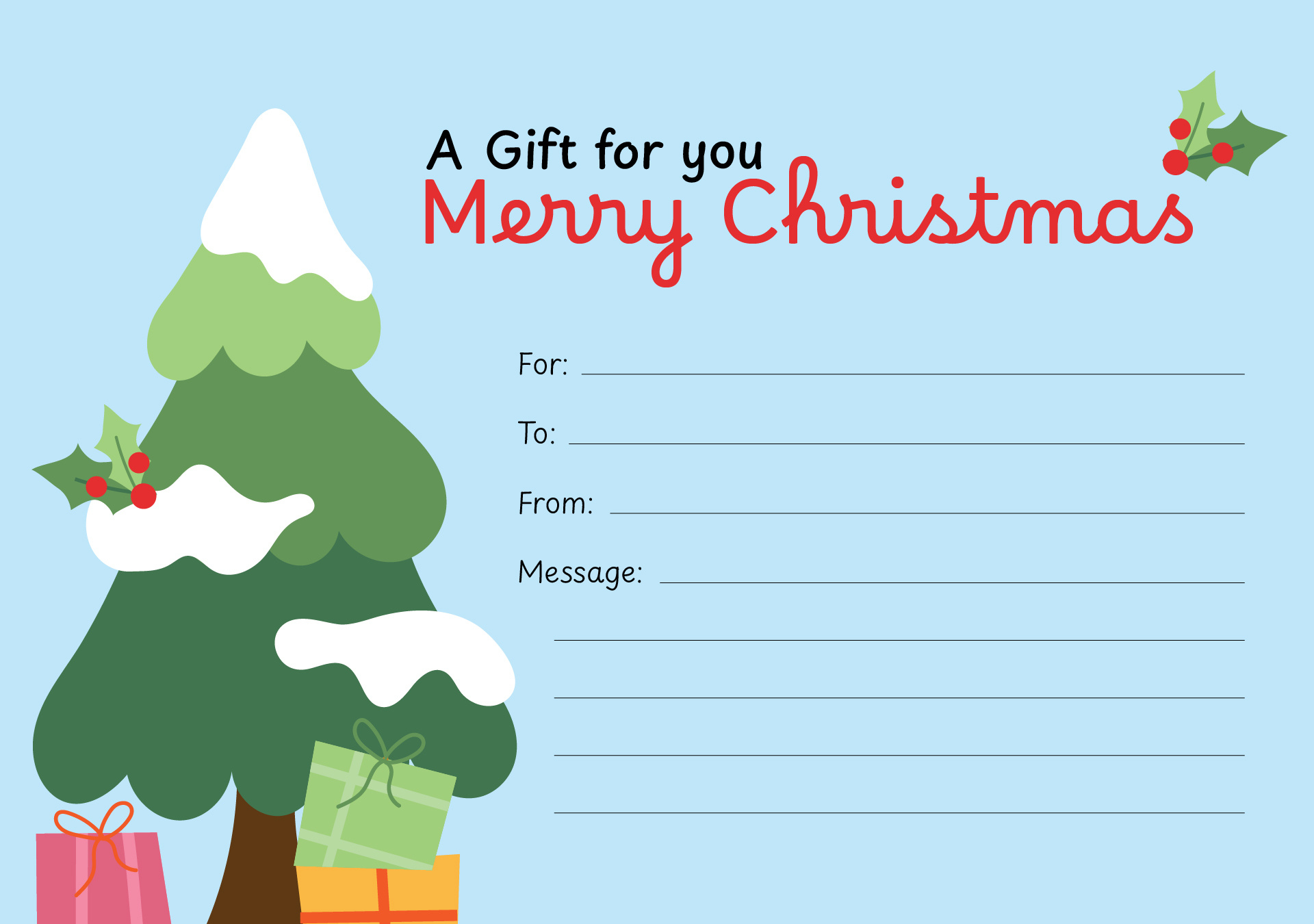 Black And White Holiday Christmas Cards - 15 Free Pdf Printables in Printable Christmas Card to and From