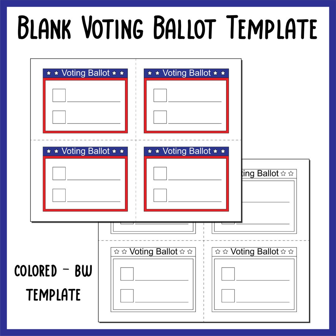 Blanko-Voting-Stimmzettel-Vorlage | Mock Wahltag Papier Printables regarding Free Editable Voting Ballot Template
