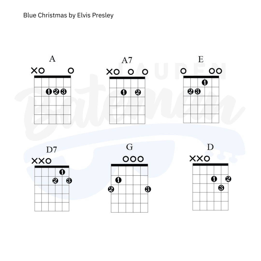 Blue Christmas Chords & Guitar Lessonelvis Presley - Lauren with Blue Christmas Lyrics Printable