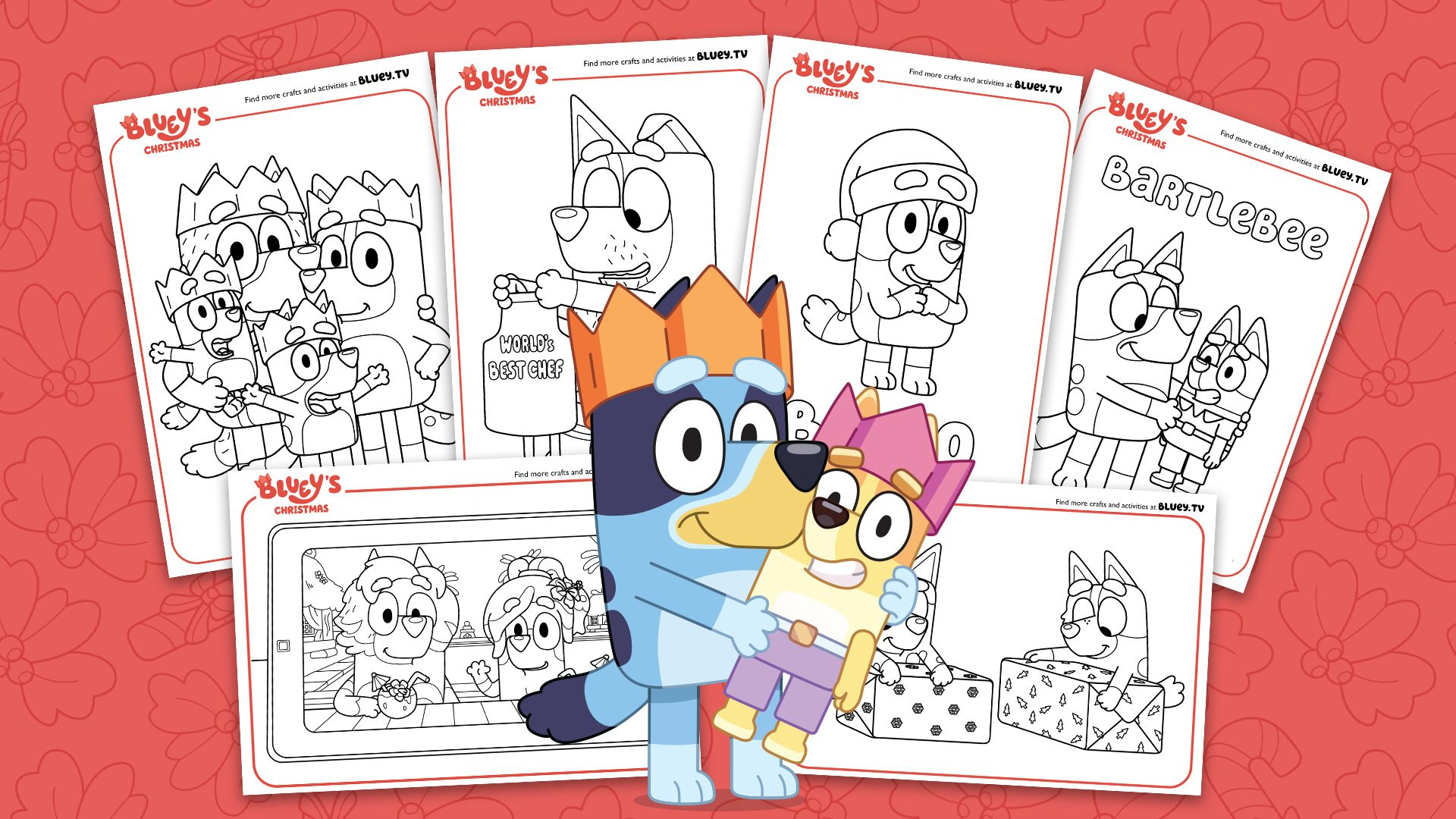 Bluey Christmas Colouring Sheets - Bluey Official Website for Bluey Christmas Pictures Printable