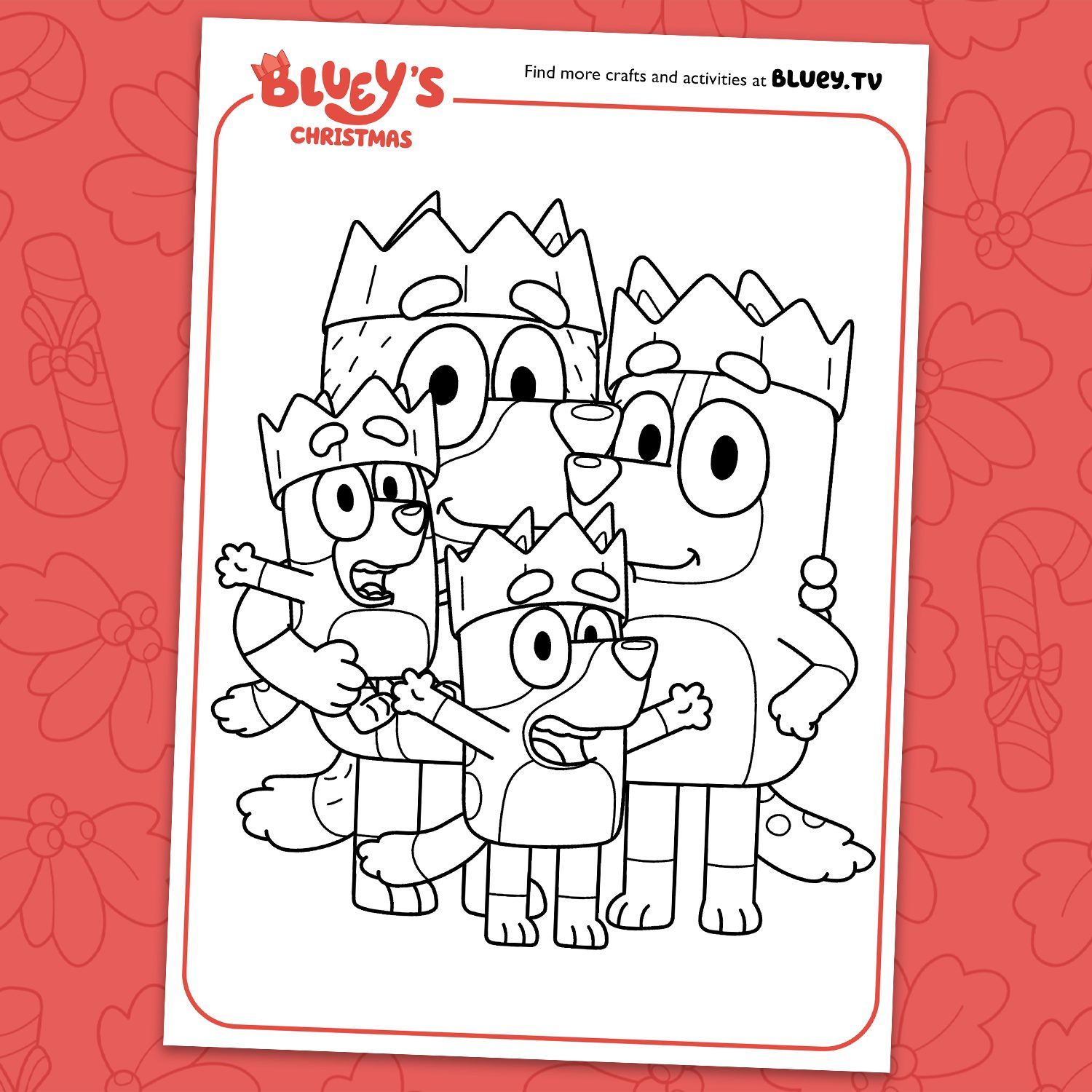 Bluey Christmas Colouring Sheets - Bluey Official Website with Bluey Christmas Pictures Printable