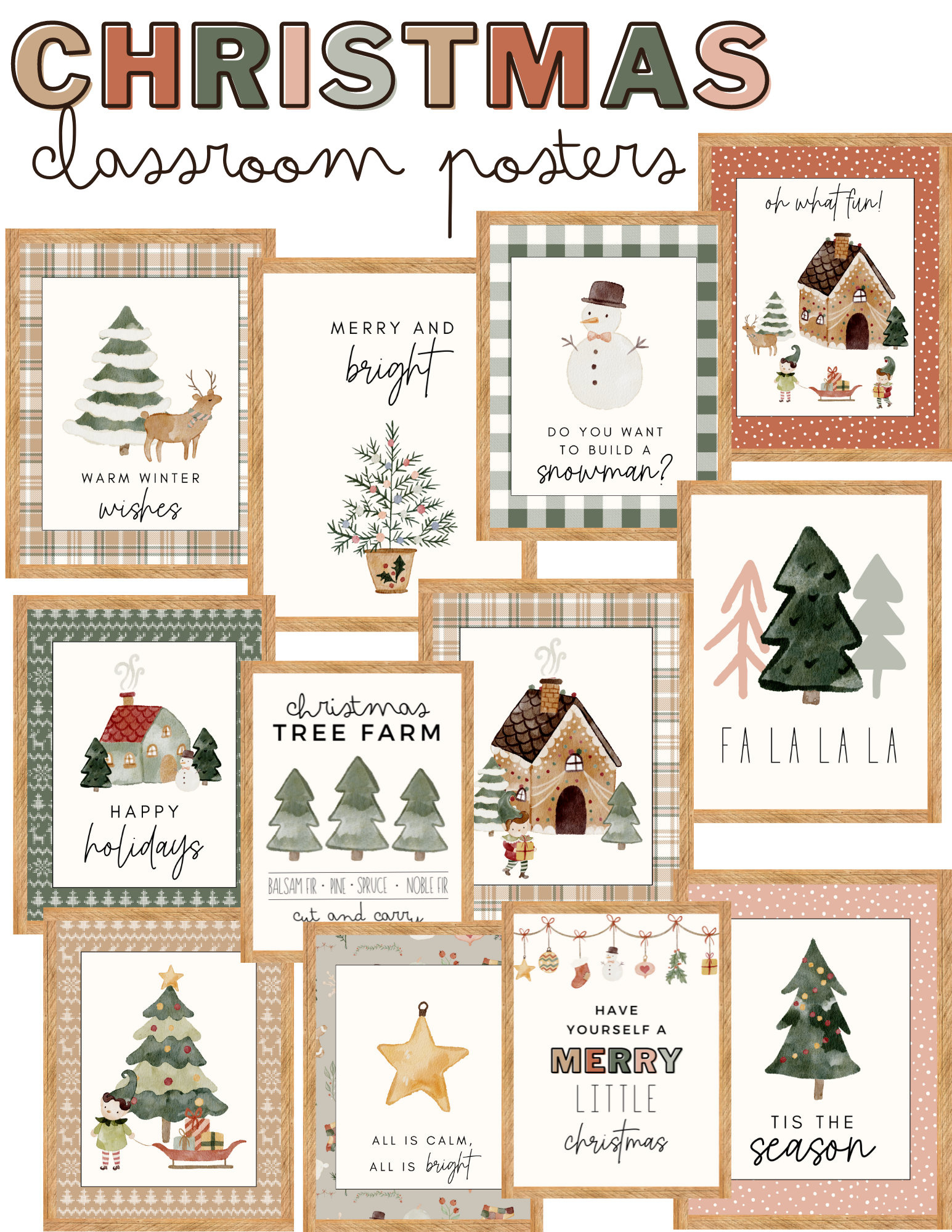 Boho Christmas Classroom Decor Posters - Etsy pertaining to Christmas Classroom Decorations Printable