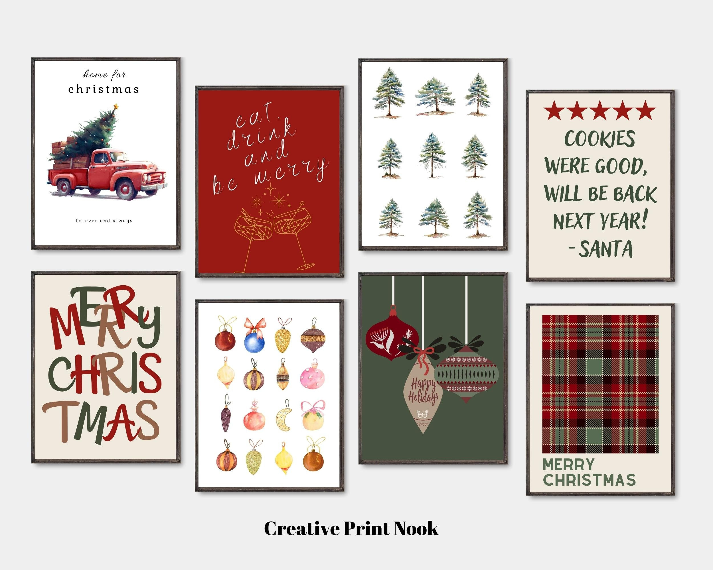 Boho Christmas Home Decor, 50 Christmas Printables, Neutral throughout Christmas Posters Printable