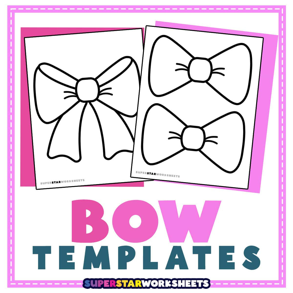 Bow Template (Free Printables) - Superstar Worksheets throughout Christmas Bow Template Printable