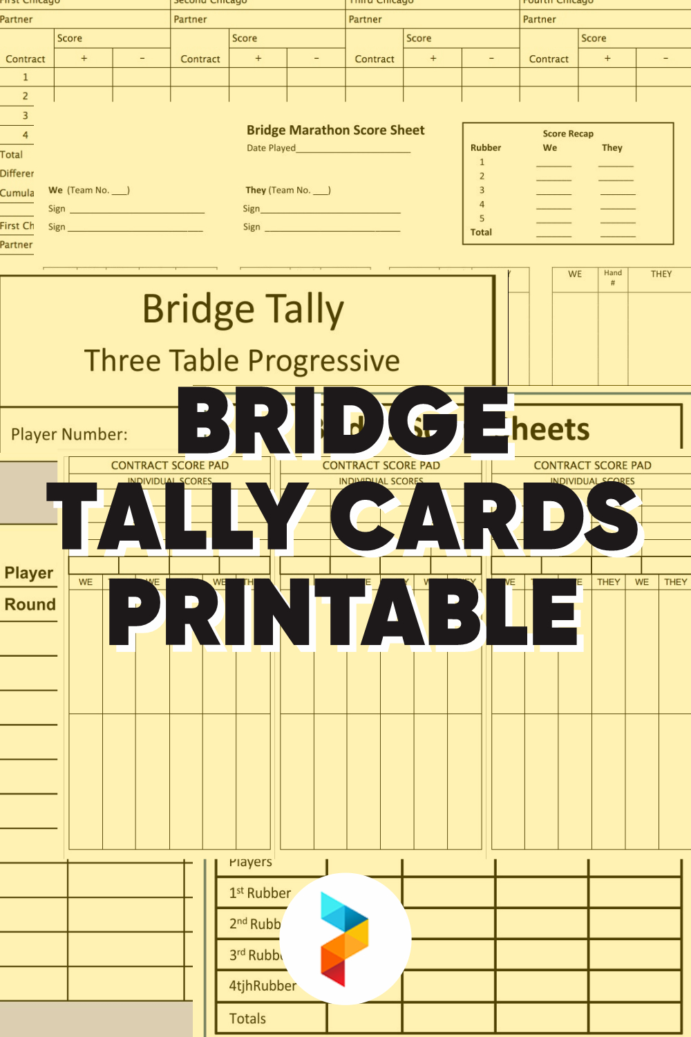 Bridge Tally Cards - 10 Free Pdf Printables | Printablee in Free Printable 2 Table Bridge Tallies