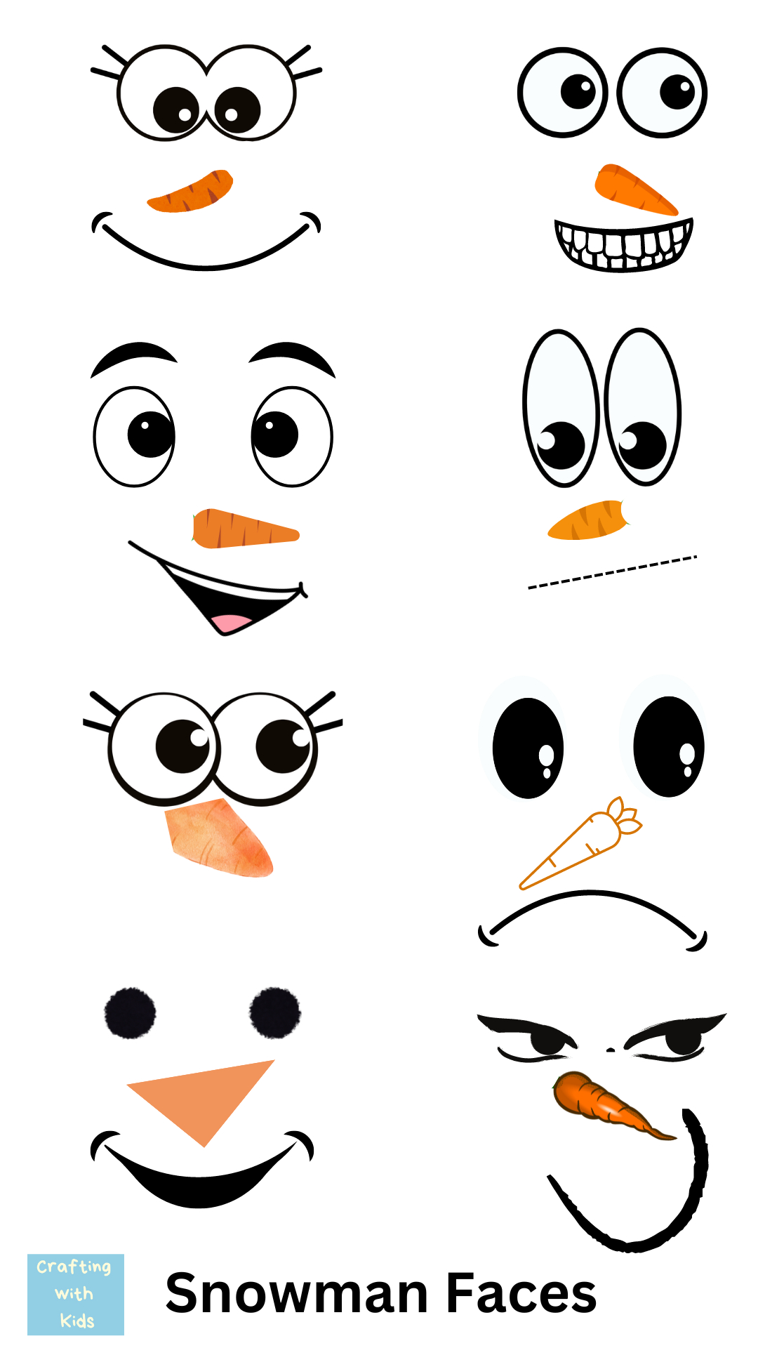 Bring Your Snowman To Life With These Free Printable Faces for Printable Snowman Face