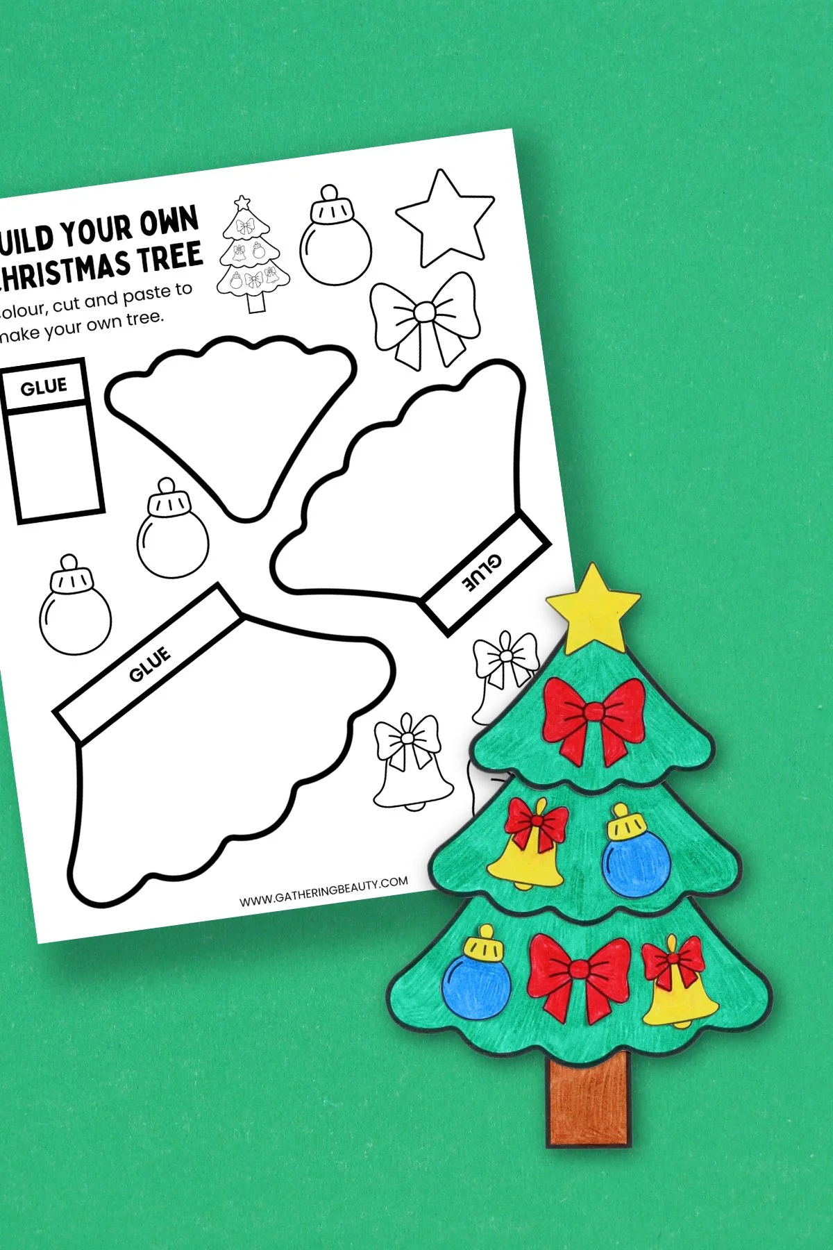Build A Christmas Tree Free Printable — Gathering Beauty for Build A Christmas Tree Craft Printable