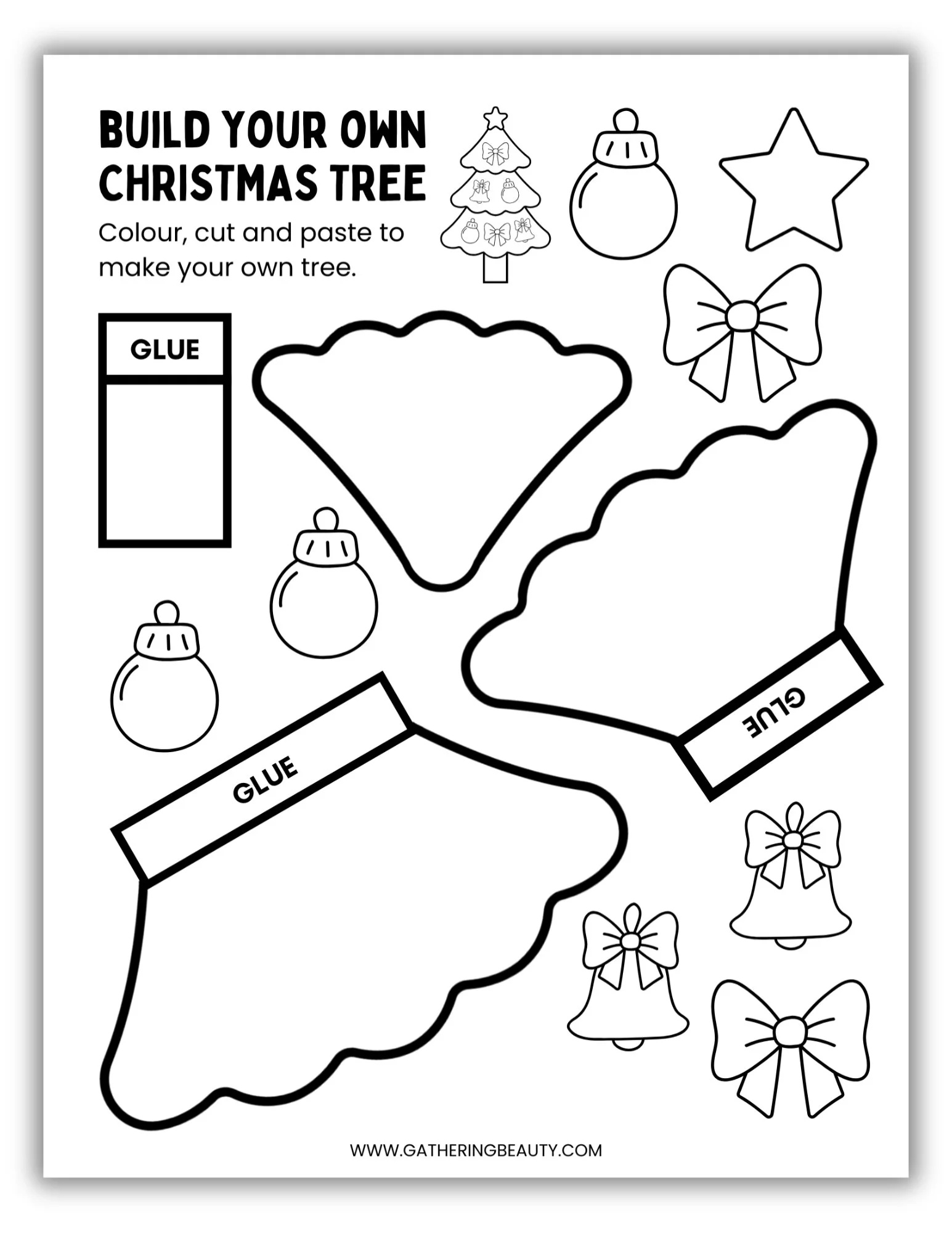 Build A Christmas Tree Free Printable — Gathering Beauty with Build Your Own Christmas Tree Printable