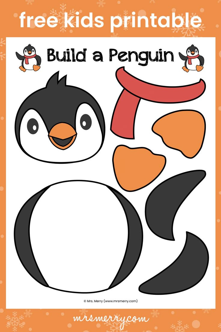 Build A Penguin - Free Kids Craft Ideas | Mrs. Merry intended for Penguin Cutout Printable