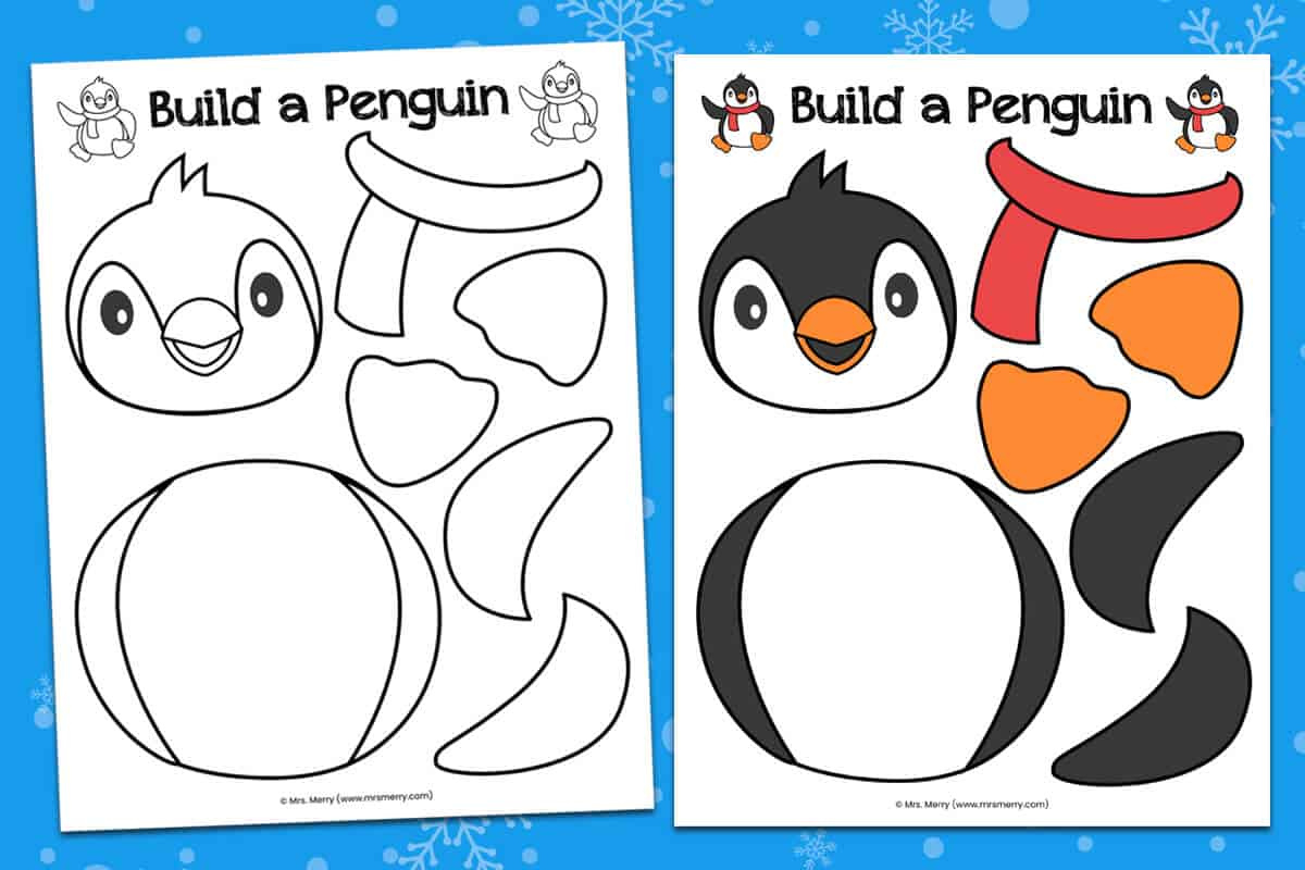 Build A Penguin | Free Printable Kids Craft | Mrs. Merry within Penguin Cutout Printable
