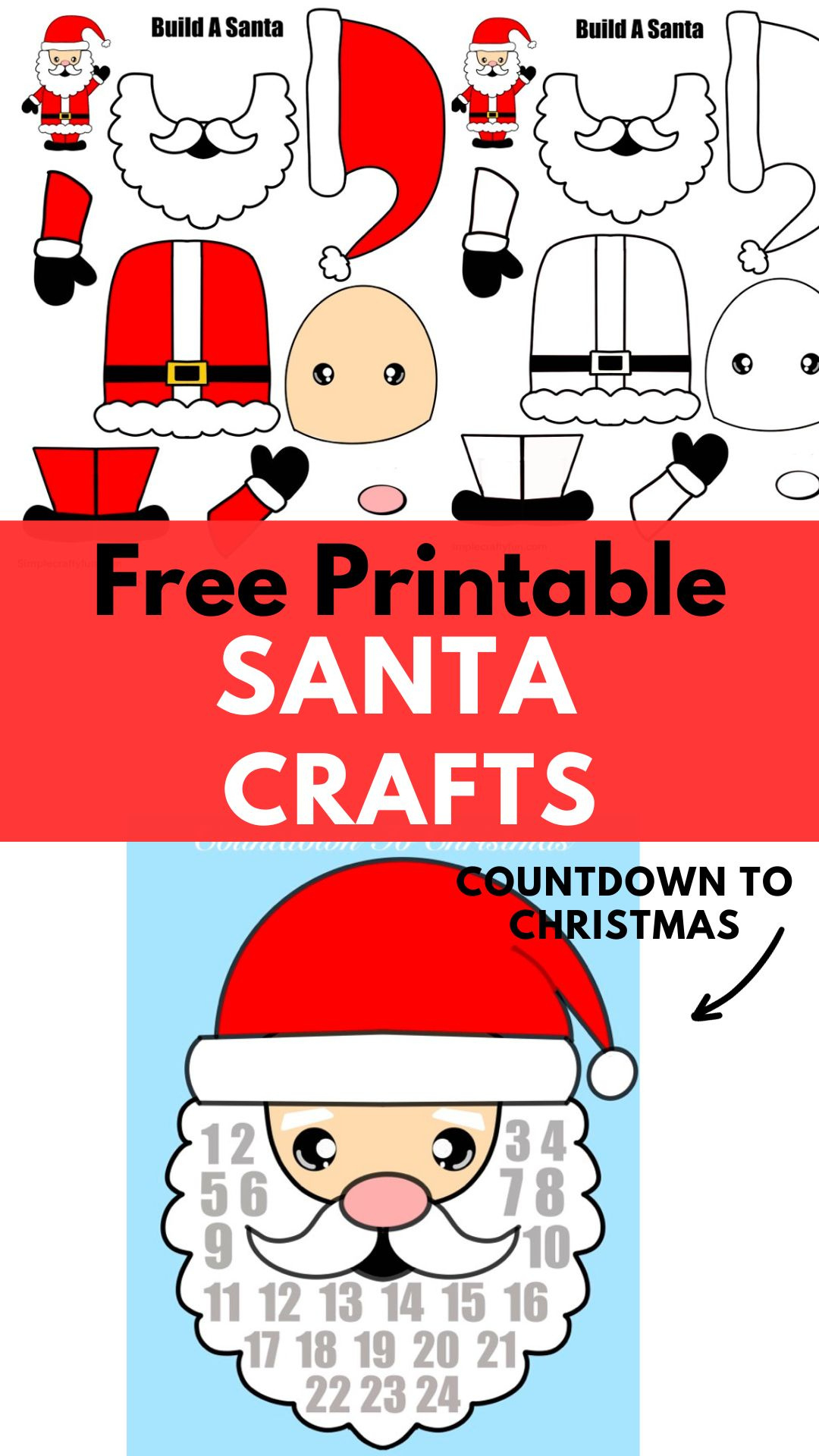 Build A Santa Printable Craft Template - for Build A Santa Printable