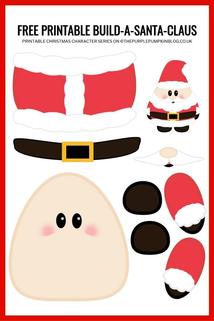 Build A Santa Printable | Free Printable Paper Santa Claus Template! with Build Your Own Santa Printable