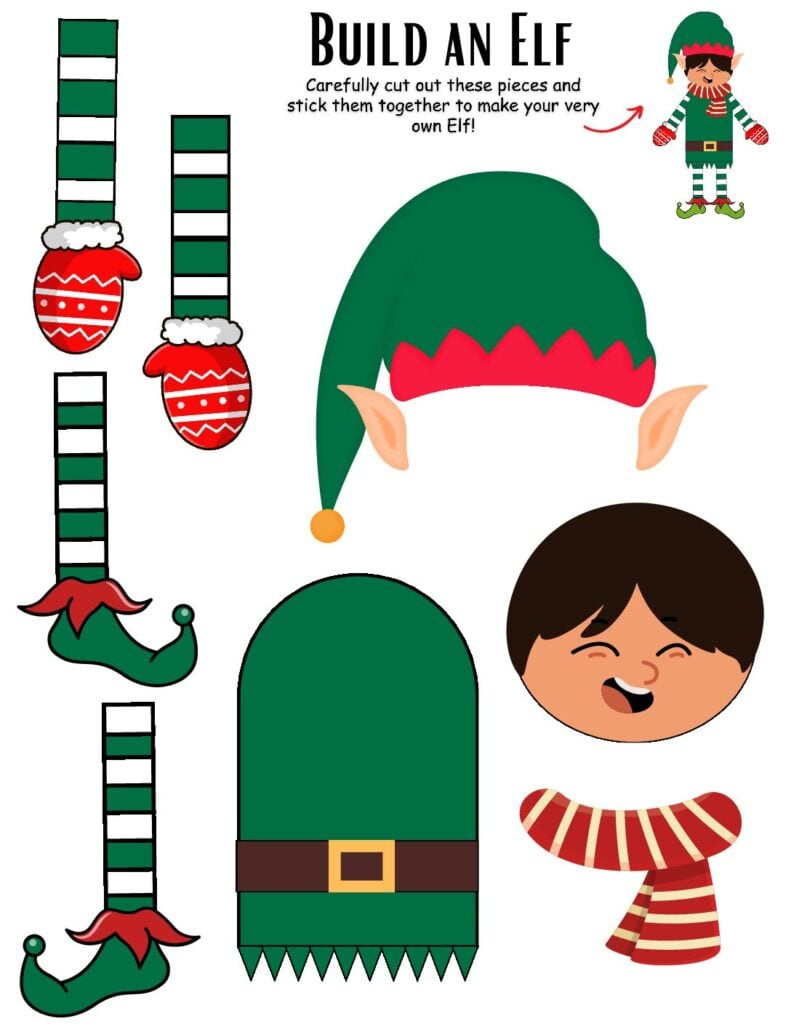 Build An Elf Printable- Free Christmas Craft For Kids - A Sparkle within Build Your Own Elf Printable