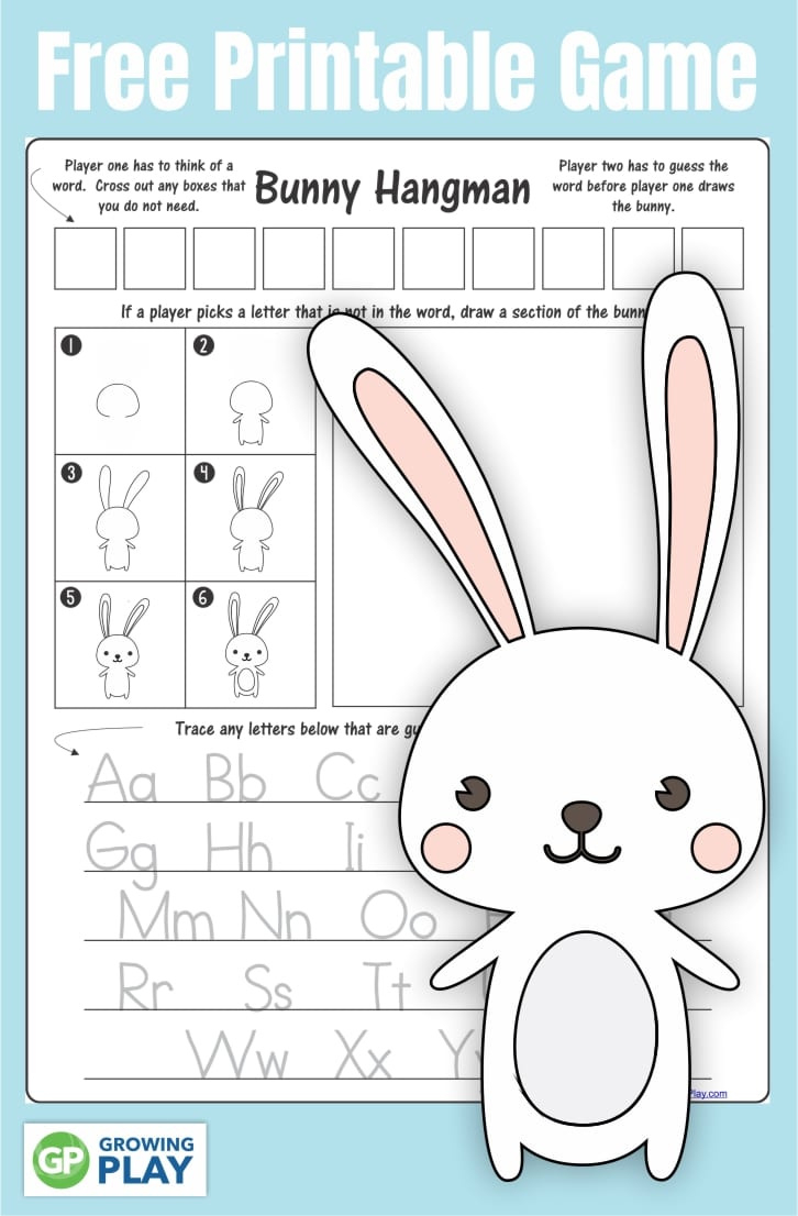 Bunny Game For Kids - Growing Play with regard to Free Printable Hangman Game