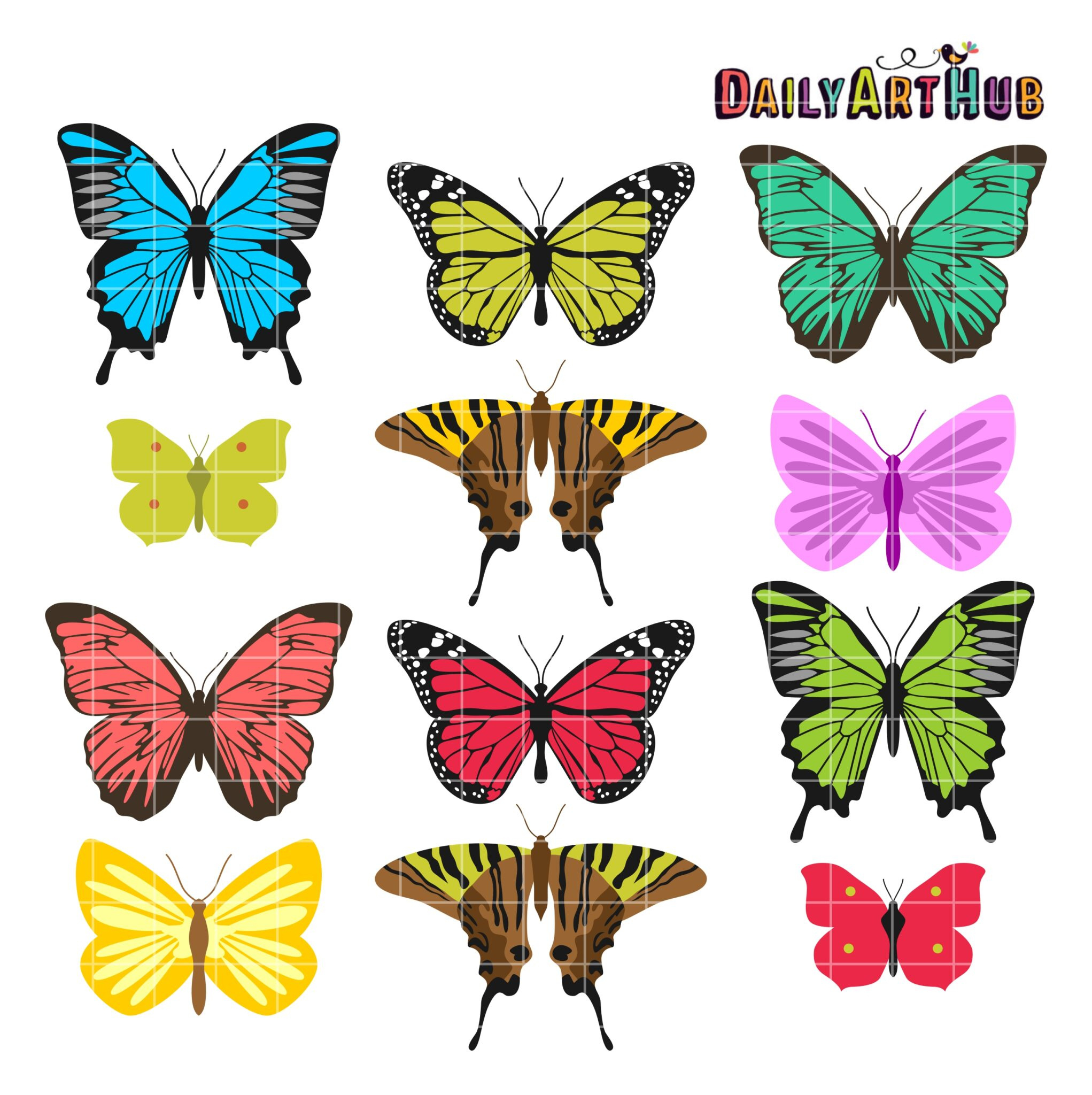 Butterflies Clip Art Set – Daily Art Hub // Graphics, Alphabets & Svg with Free Printable Clip Art