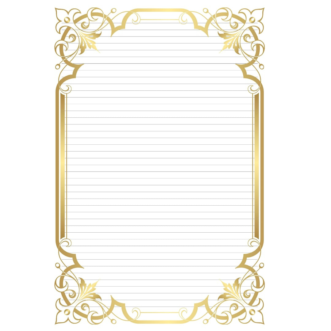 Buy A4 Lined Printable Paper, Instant Download, Gold Border, 20S Themed Online In India - Etsy with regard to New Year'S Resolution Printable Writing Paper