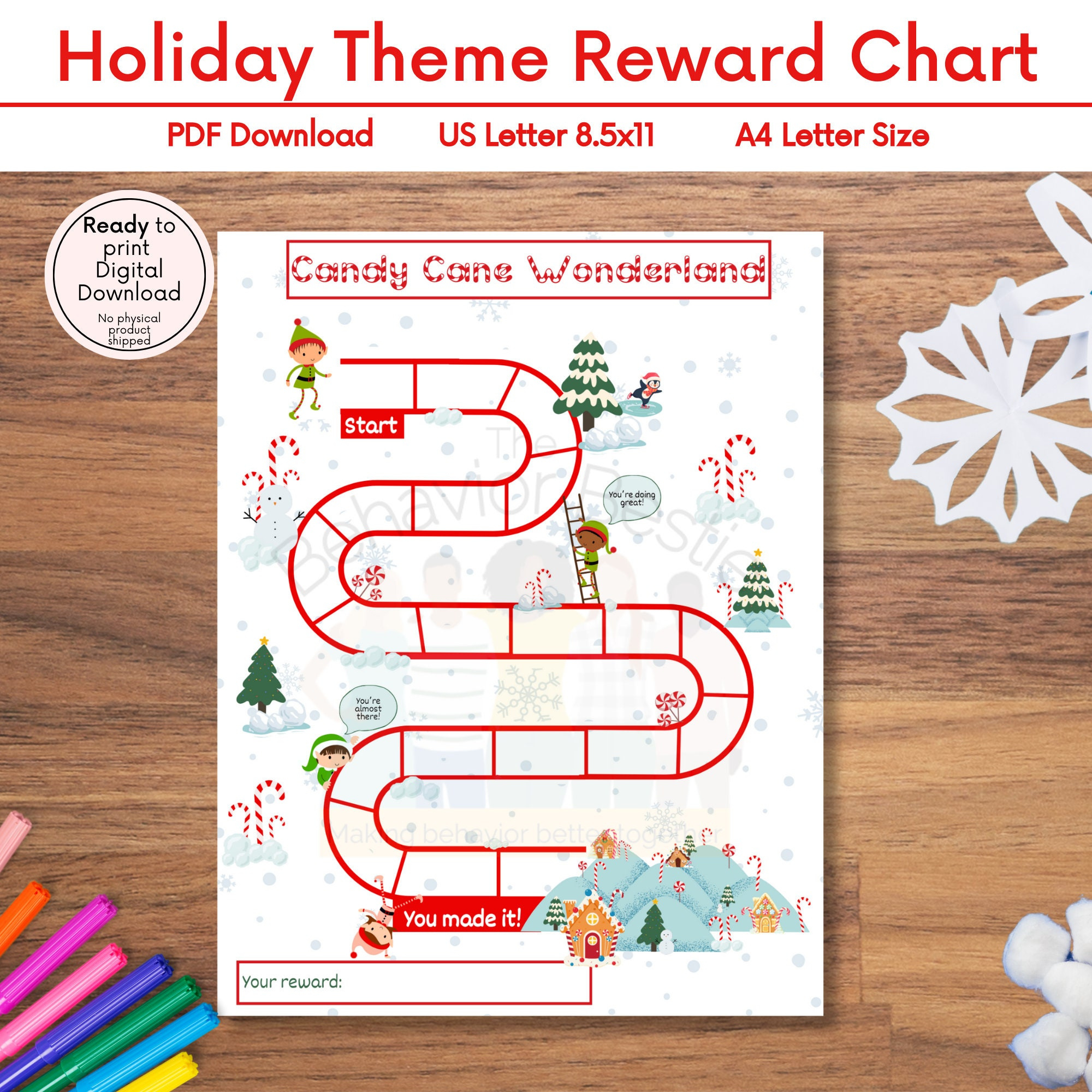 Buy Christmas Reward Chart: Holiday Behavior Tracker (Digital with regard to Christmas Behavior Charts Printable