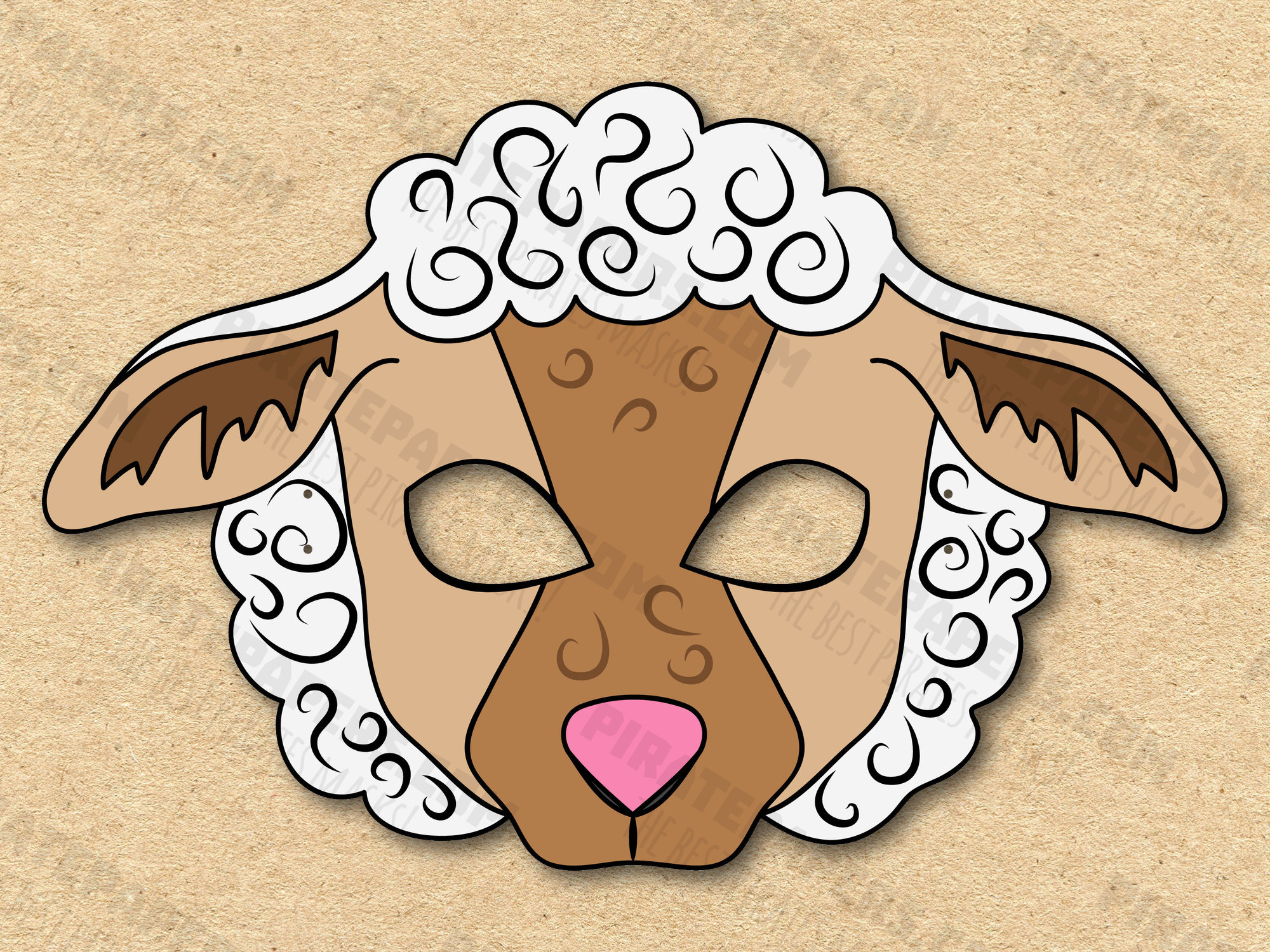 Buy Sheep Mask Printable, Paper Diy For Kids And Adults. Pdf in Free Printable Sheep Mask
