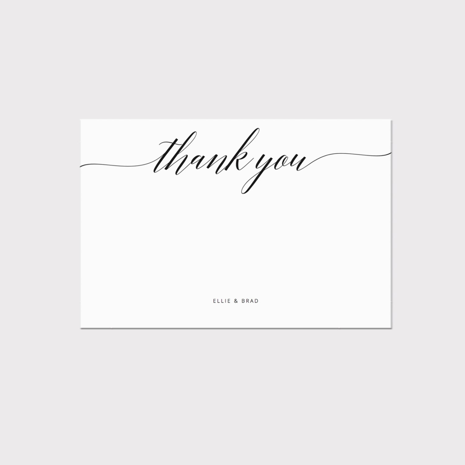Calligraphy Thank You Card Template, Editable Wedding Stationery with Thank You Cards Template Printable