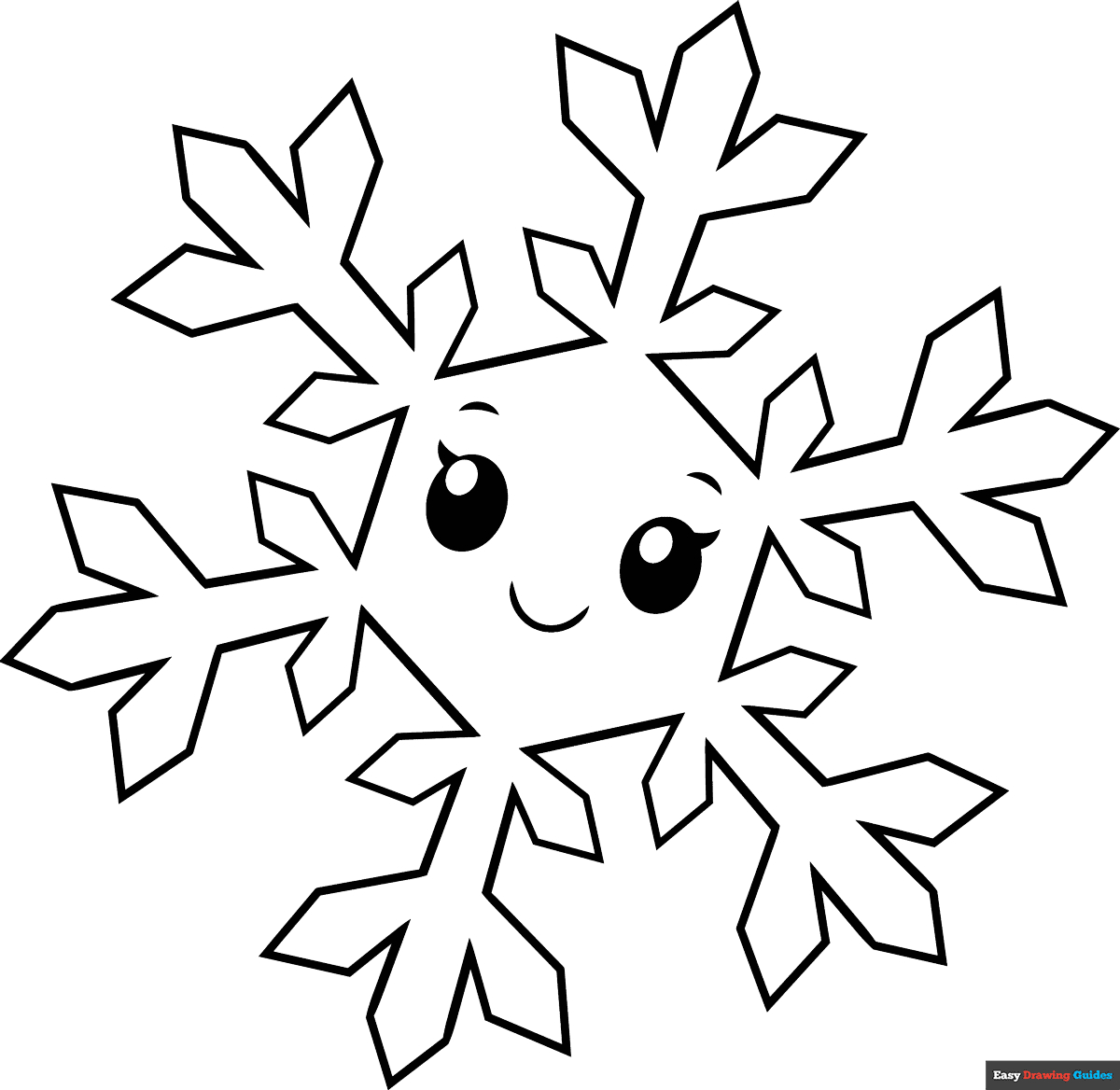 Cartoon Snowflake Coloring Page | Easy Drawing Guides throughout Snowflake Coloring Pages Printable