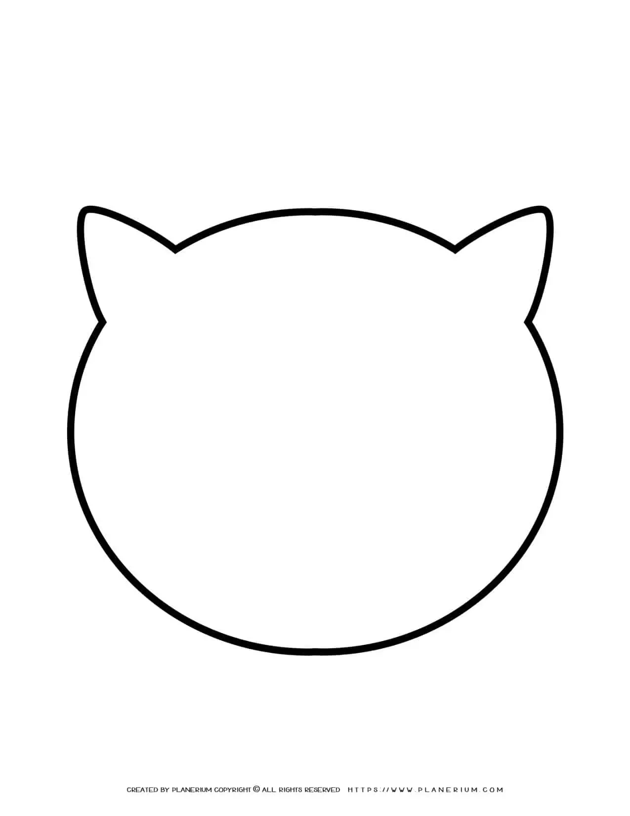 Cat Head Outline - Free Printable Template | Planerium in Free Printable Cat Face Template