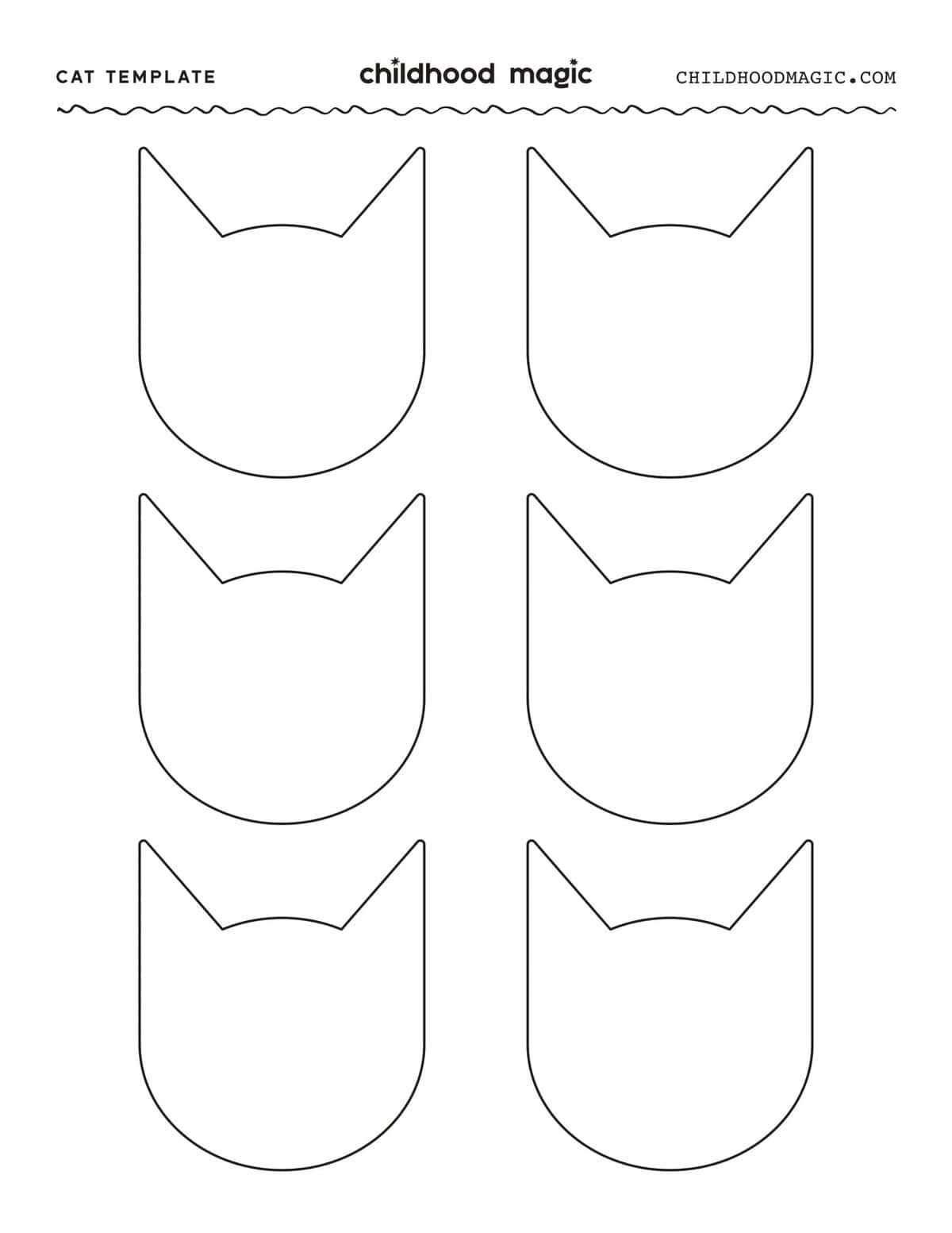 Cat Template- Printable Coloring Page - Childhood Magic with Free Printable Cat Face Template
