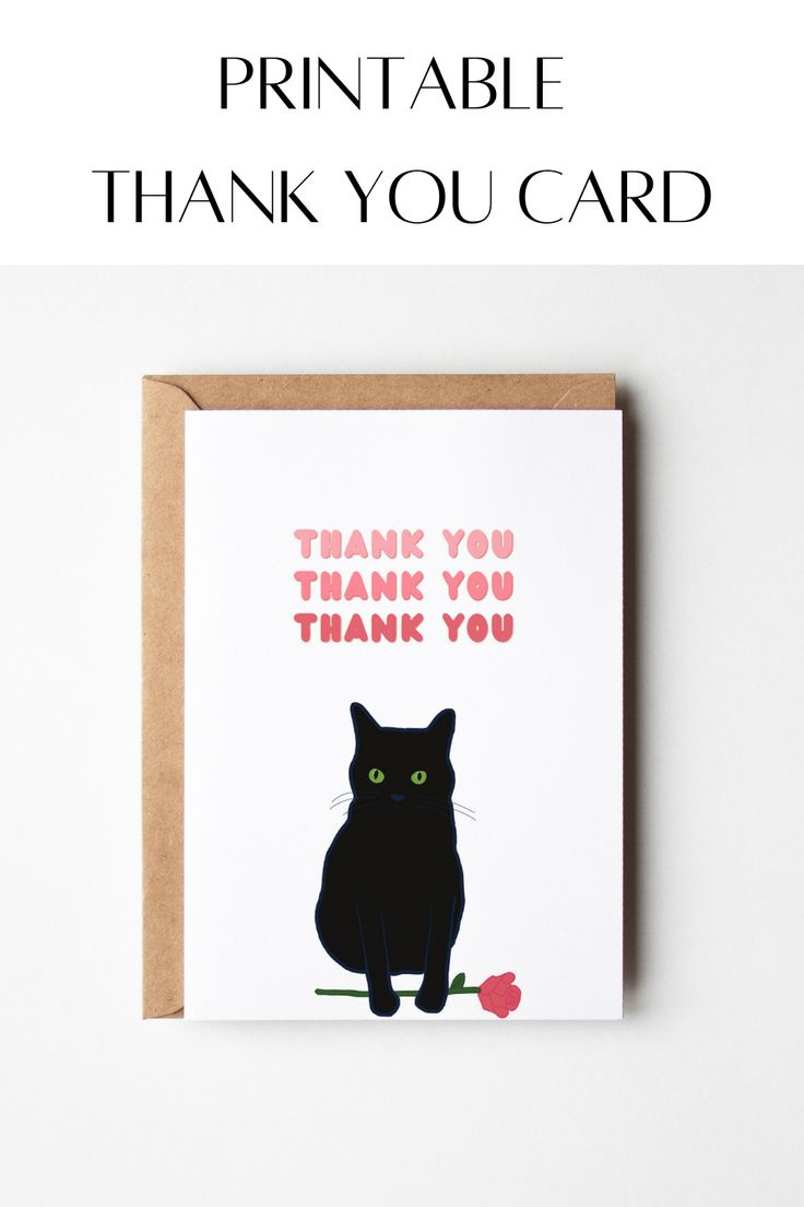 Cat Thank You Card | Funny Thank You Card | Instant Download within Funny Thank You Cards Printable